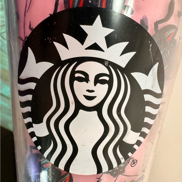 Starbucks Beetle Tumbler Bug Roach Pink Drink Coffee Cup Black Lid No Straw - Picture 9 of 9